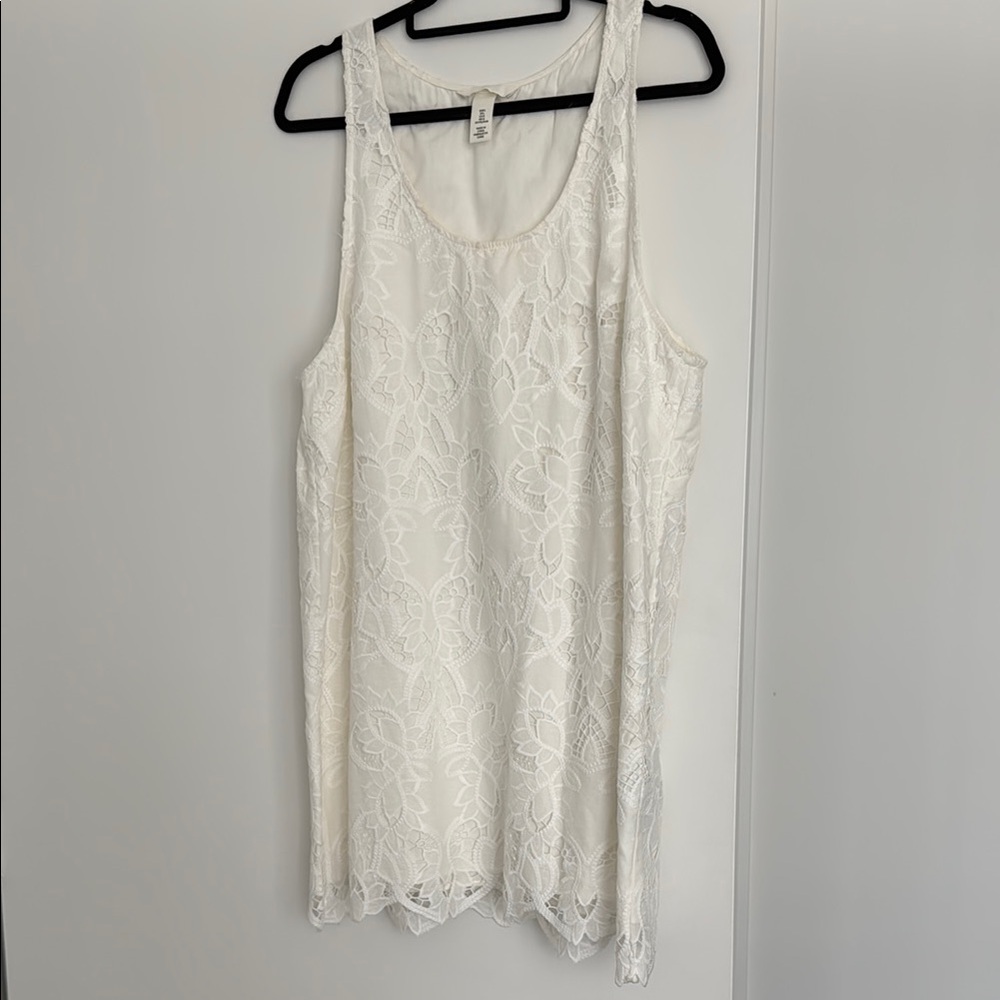 H&M Cream Sleeveless Lace Dress